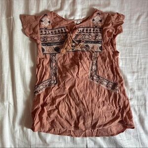 Women's Lace Detail Top in Orange